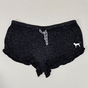 PINK Victoria’s Secret Sleep Shorts Black Logo Lounge Size Small